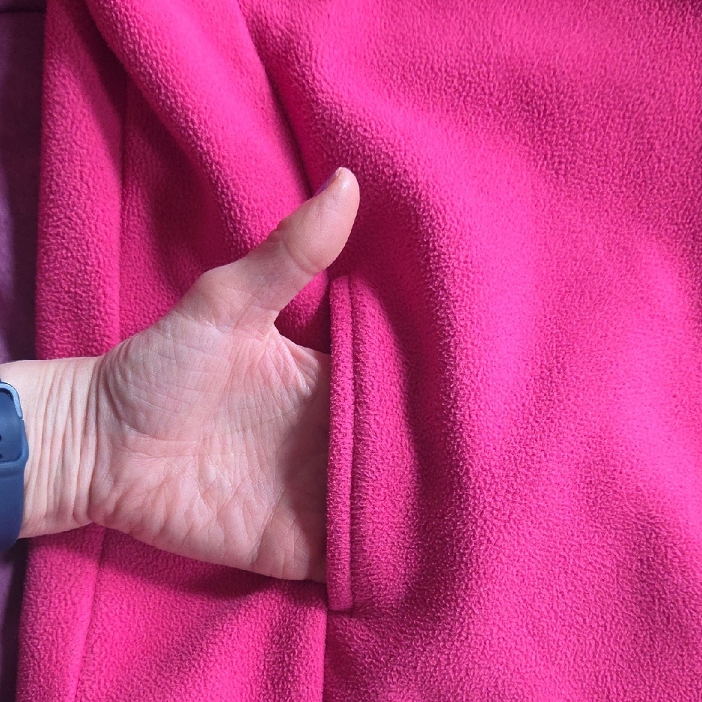 Avon Breast Cancer Awareness Zip Up Fleece Jacket In Bright Barbie Pink Size S/M - Picture 6 of 8